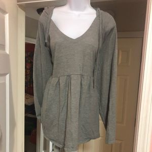 Torrid hooded gray babydoll sweatshirt